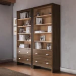Odessa Bookcase 2 HM03090A in Maple with 409 Cocoa Exterior, 100 Natural Interior and A818-BN Hardware.