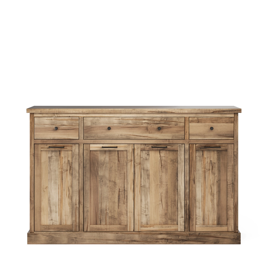 Alexander Sideboard, ALXC14SS, Wormy Maple Wood, & 400 Belair Stain, Standard Hardware, TK900BLK & TK1013BLK