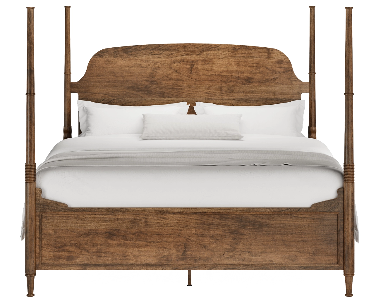 Vineyard Haven Arabella Panel King Bed, VDH06522, Rustic Cherry Wood & 409 Cocoa Stain