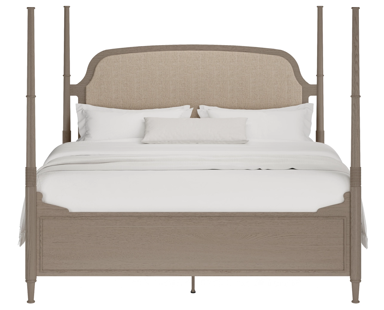 Vineyard Haven Arabella Upholstered King Bed, VDH06622, Oak Wood, 31P Portabella Glaze & 2509 Samantha Fabric