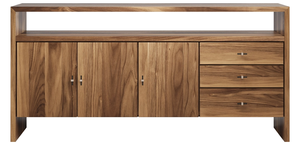 Monterey Large Home Entertainment Console, HME3250AL, Walnut Wood, 100 Natural Stain & Standard Hardware 478T-MBBG