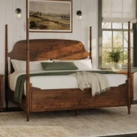 Vineyard Haven Arabella Panel King Bed, VDH06522, Rustic Cherry Wood & 409 Cocoa Stain